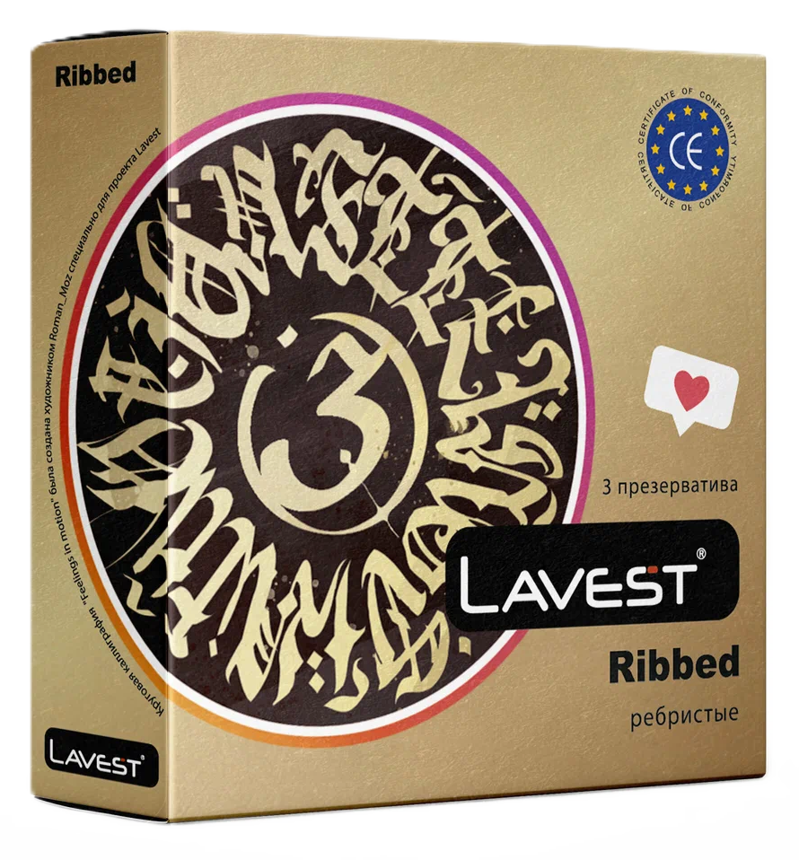 Lavest Ribbed Презервативы, презервативы, 3 шт, ребристые фото