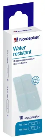 Nordeplast Water Resistant набор водостойких пластырей, 10 шт. фото