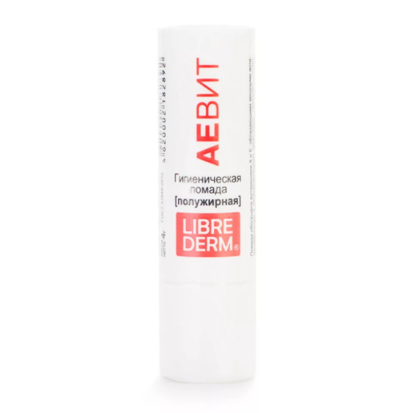 Librederm Аевит Помада гигиеническая, помада, 4 г, 1 шт, полужирная фото