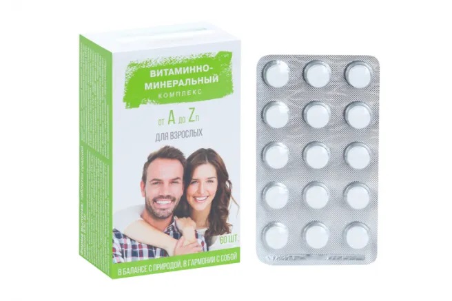 Витаминно-минеральный Комплекс от А до Цинка для взрослых, таблетки, 60 шт. фото
