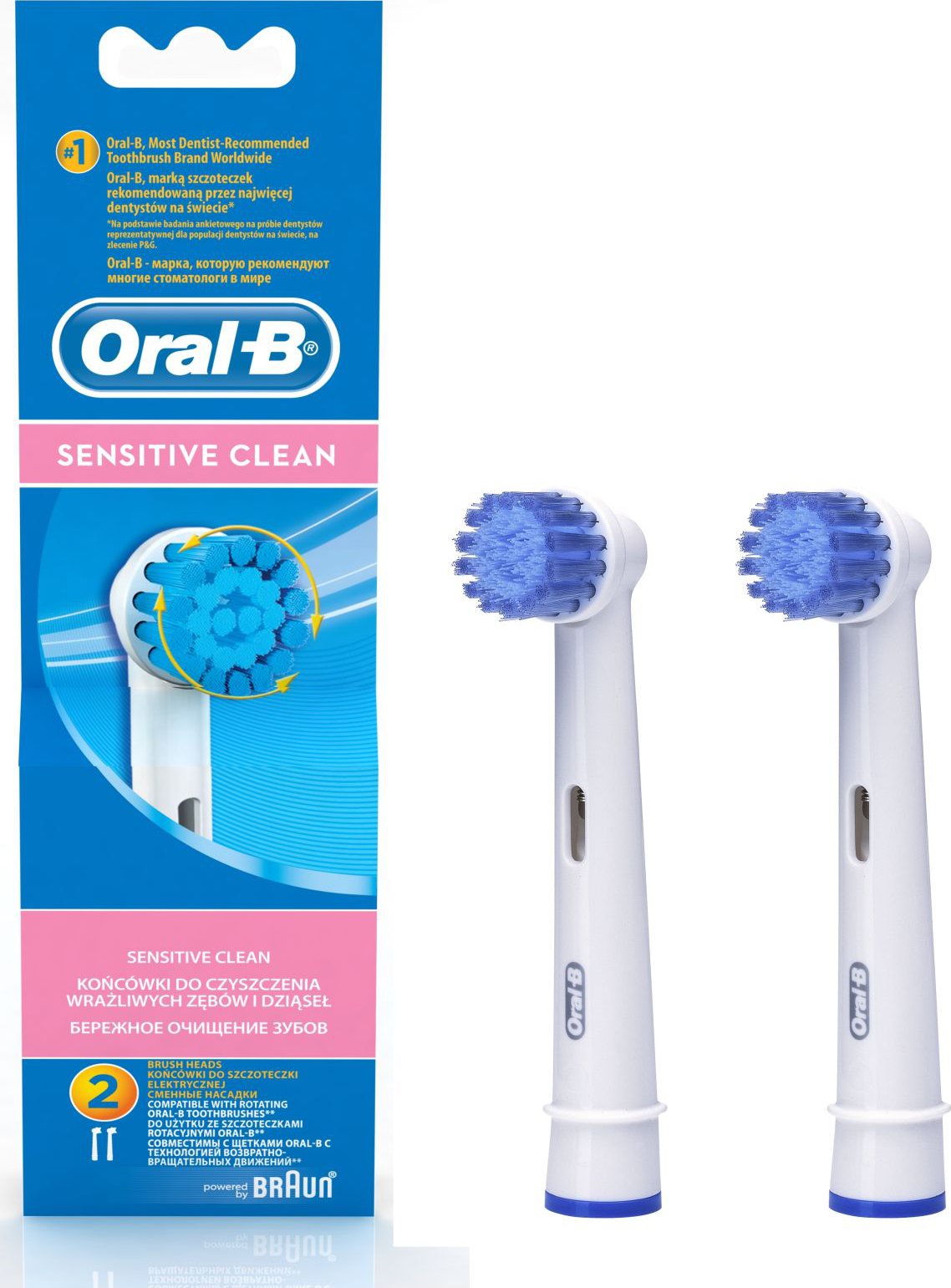 Oral-B Sensitive Clean Насадка для электрической зубной щетки, 2 шт, SensClean, арт. EBS17 фото