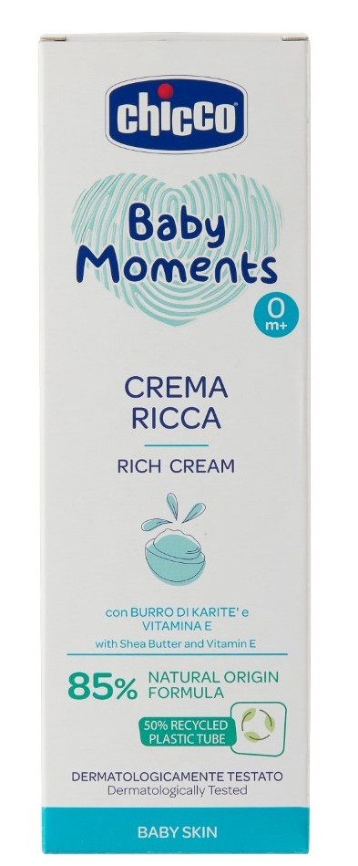 Chicco baby moments крем, крем, 100 мл, 1 шт, питательный фото
