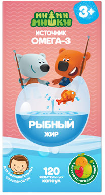 Ми-ми-мишки Рыбный жир, 400 мг, капсулы, 120 шт, фрукты + ягоды фото