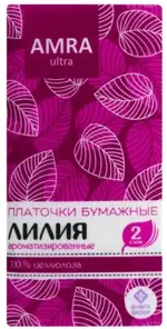 Amra Платочки бумажные двухслойные, 10 шт, с ароматом лилии фото