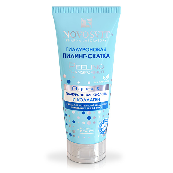 Novosvit Aquanti Гиалуроновая пилинг-скатка, скраб, 100 мл, 1 шт, для лица фото