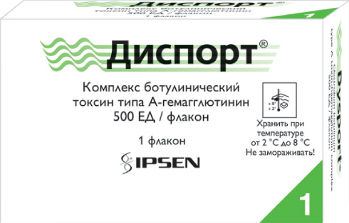 Диспорт, 500 ЕД, лиофилизат для приготовления раствора для инъекций, 3 мл, 1 шт. фото