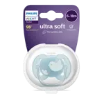 AVENT Ultra Soft Пустышка силиконовая, 6-18 месяцев, 1 шт, с футляром, арт. SCF092/04 фото