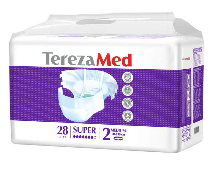 TerezaMed Super Подгузники для взрослых ночные, Medium M (2), 28 шт, 70-130 см фото