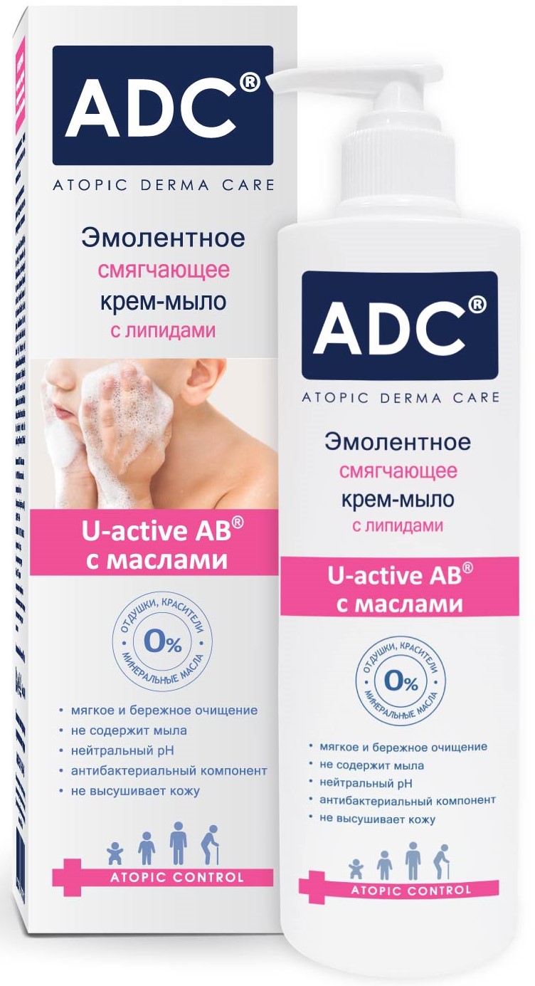 ADC, крем-мыло, 200 мл, 1 шт, эмолентное смягчающее фото