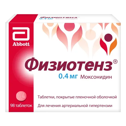 Физиотенз, 0.4 мг, таблетки, покрытые пленочной оболочкой, 98 шт. фото