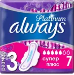 Always Platinum Ultra Super plus Прокладки женские гигиенические, 7 шт, 5 капель фото