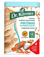 Доктор Кернер Хлебцы хрустящие из бурого риса, хлебцы, 100 г, 1 шт, с морской солью фото