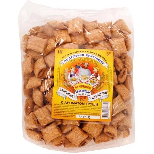 Подушечки хрустящие из Мурома на фруктозе, 200 г, 1 шт, с ароматом груши фото
