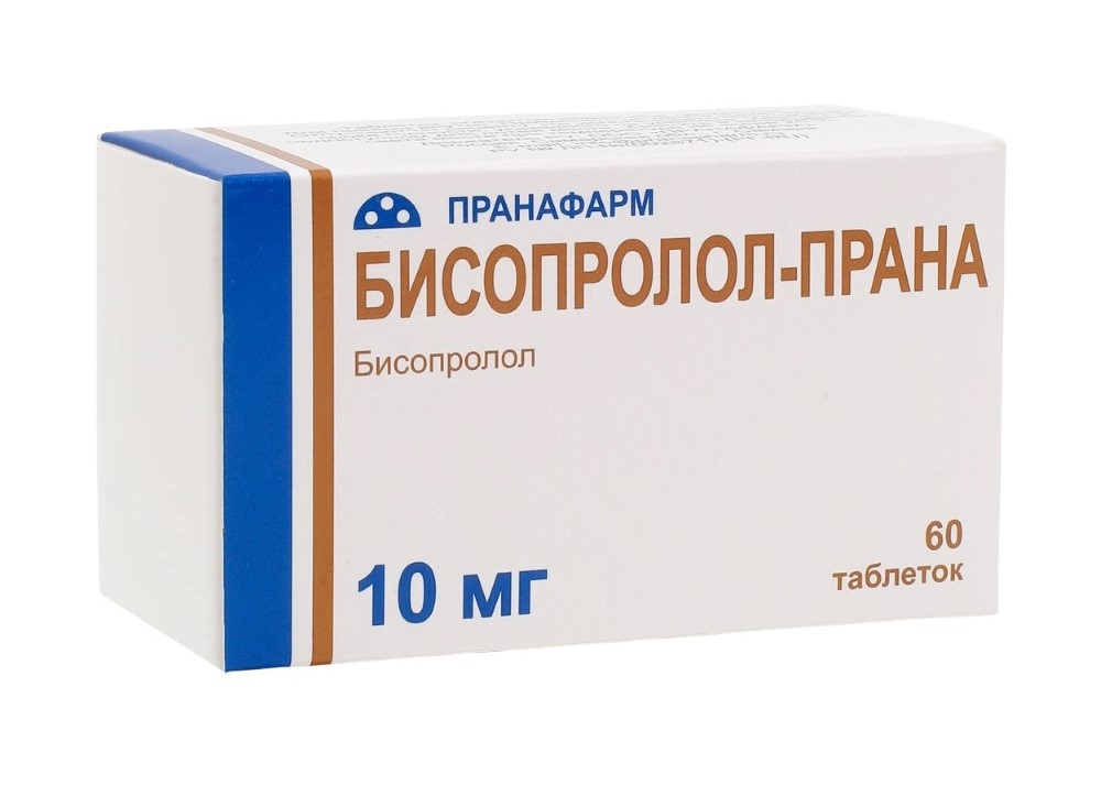Бисопролол-Прана, 10 мг, таблетки, покрытые пленочной оболочкой, 60 шт. фото