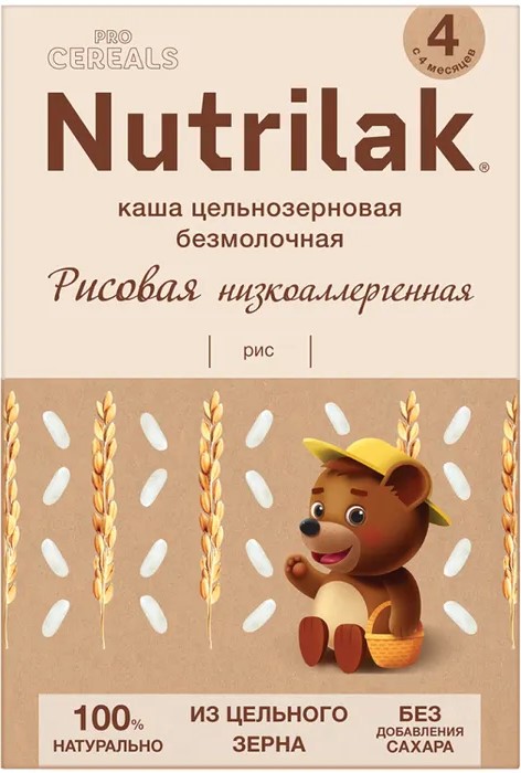 Nutrilak Premium Procereals каша рисовая, 4+ мес, каша детская безмолочная, 200 г, 1 шт, низкоаллергенная фото