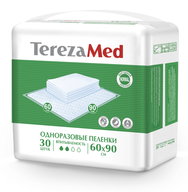 TerezaMed Normal Пеленки одноразовые, 60 см х 90 см, 30 шт. фото