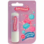 Лакомка Помада гигиеническая детская, 2.8 г, 1 шт, мерцающий бабл-гам с блестками фото