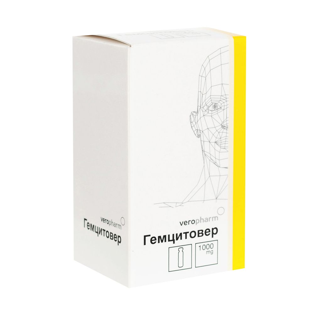 Гемцитовер, 1000 мг, лиофилизат для приготовления раствора для инфузий, 1 шт. фото