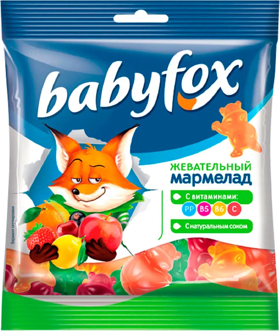 Babyfox Мармелад жевательный Бегемоты, мармелад жевательный, 70 г, 1 шт. фото