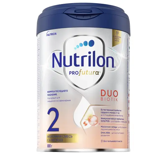 Nutrilon 2 profutura duobiotik смесь молочная сухая адаптированная, смесь молочная сухая, 800 г, 1 шт. фото
