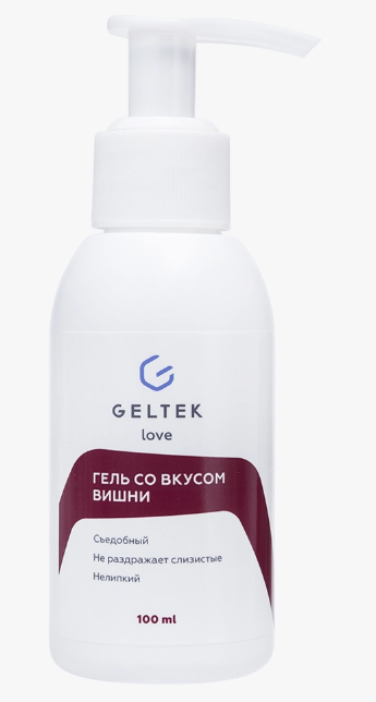 Geltek Гель для интимной гигиены увлажняющий съедобный, гель-смазка, 100 мл, 1 шт, со вкусом вишни фото