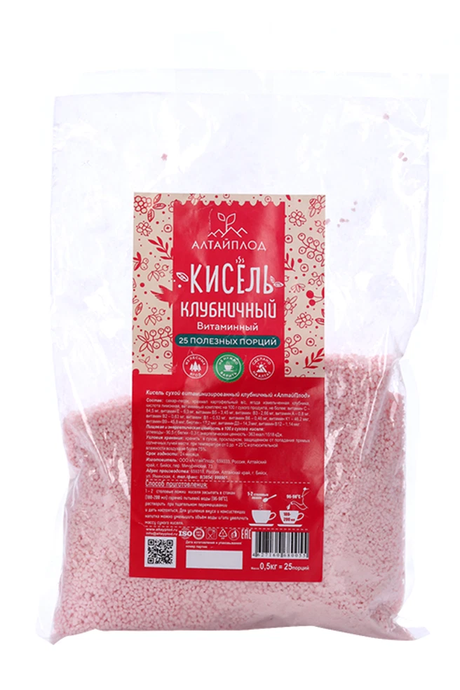 АлтайПлод Кисель витаминизированный, кисель, 500 г, 1 шт, клубничный фото