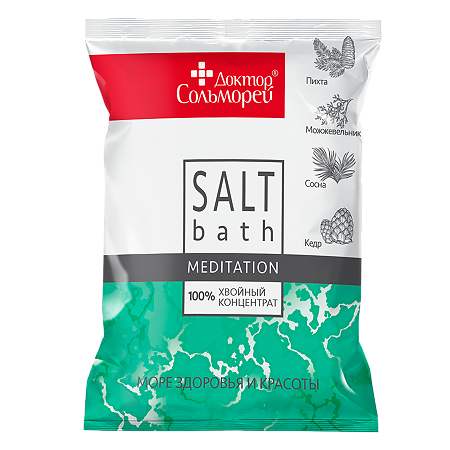 Доктор Сольморей Хвойная соль для ванн Медитация, соль для ванн, 500 г, 1 шт. фото