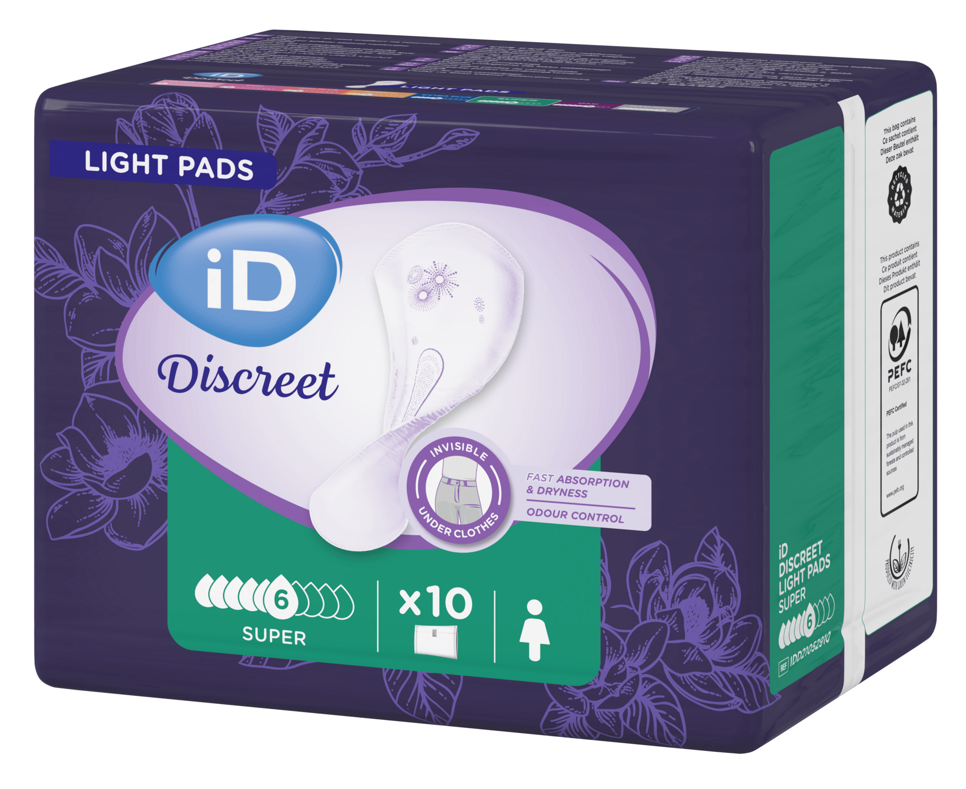 ID Discreet Light Super, прокладки урологические, 10 шт, 5,5 капель фото