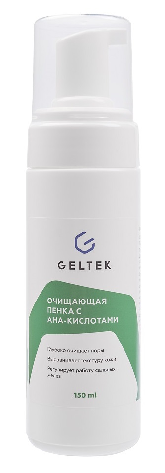 Geltek пенка очищающая с AHA-кислотами, пенка для умывания, 150 мл, 1 шт. фото