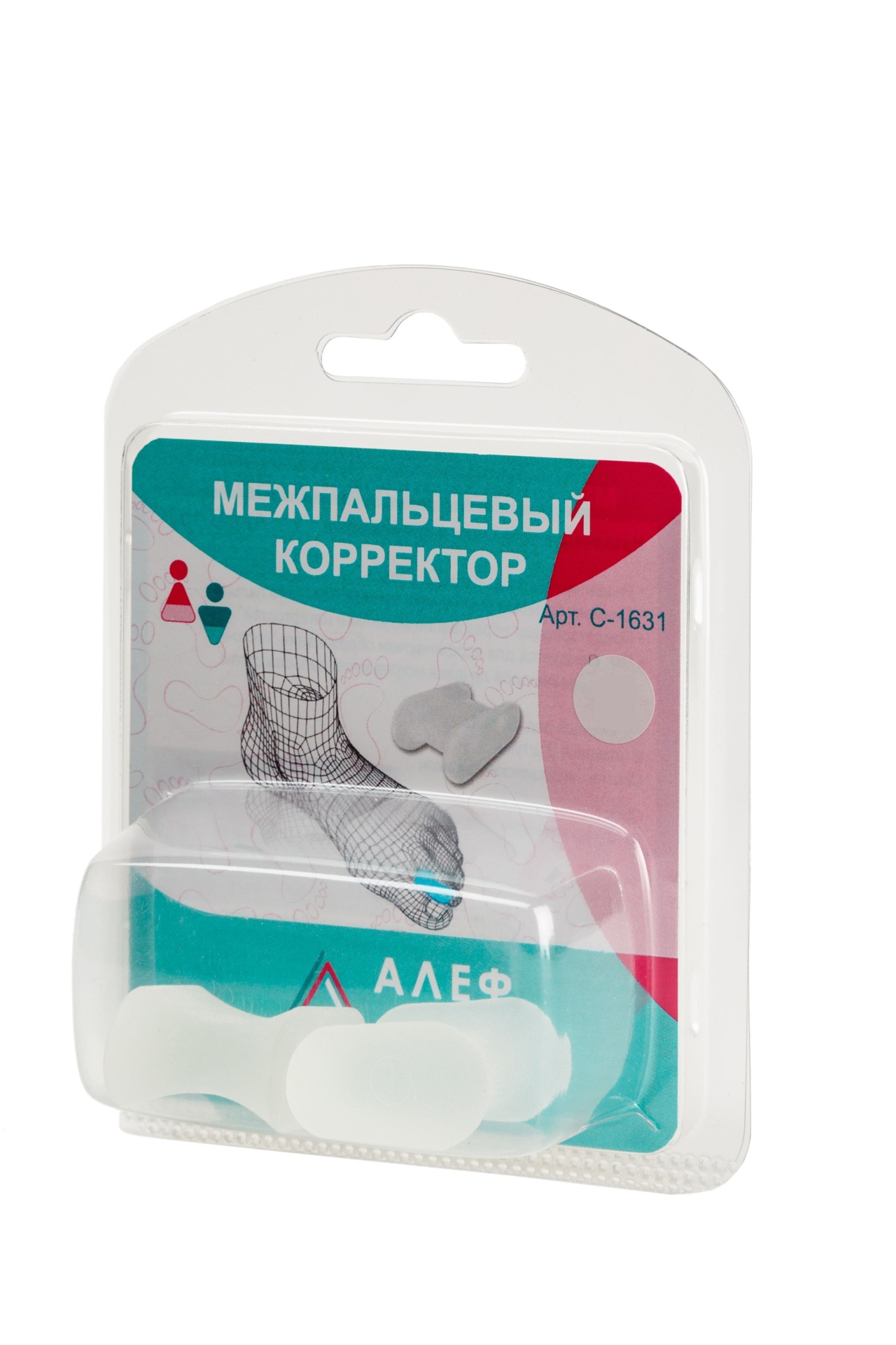 Алеф Разделитель (корректор) межпальцевый силиконовый, р. L, 2 шт, арт. С-610 фото