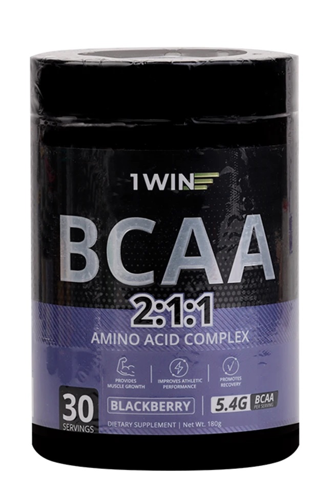 1WIN BCAA 2:1:1, порошок, 180 г, 1 шт, ежевика фото
