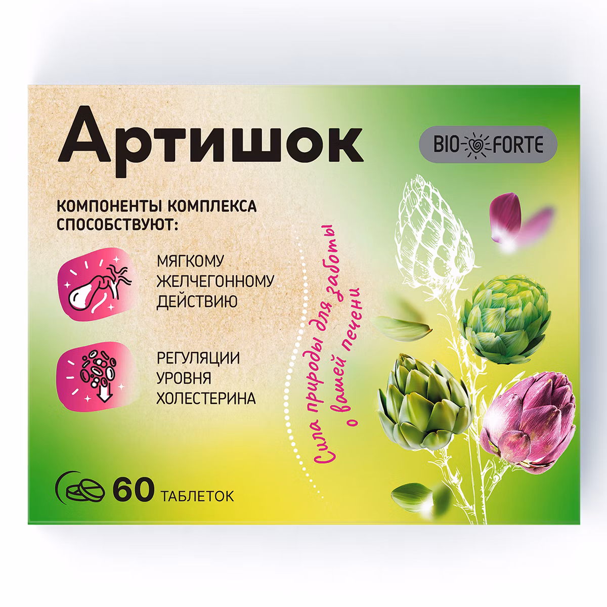 BioForte Артишок Премиум, таблетки, покрытые пленочной оболочкой, 60 шт. фото