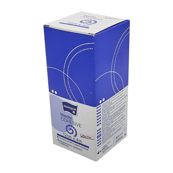 Matopat Matofix Cohesive Бинт фиксирующий, 12 см х 4 м, бинт фиксирующий самоприлипающий, 1 шт. фото