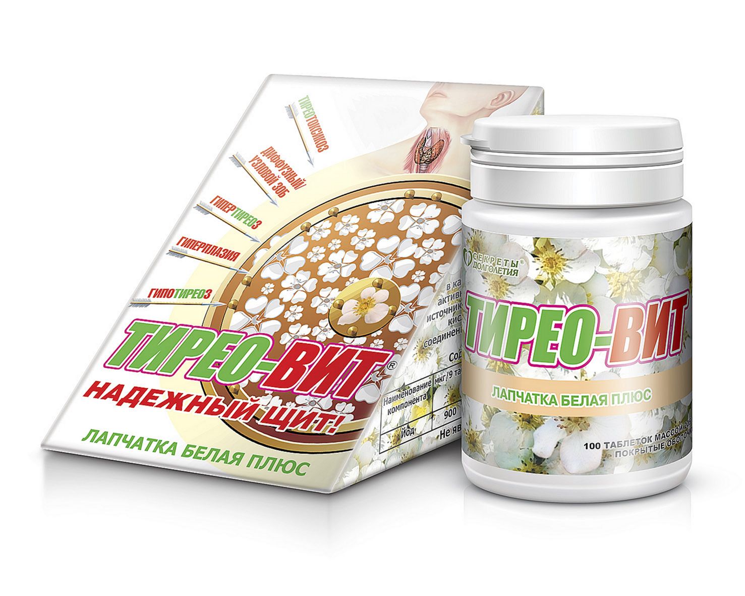 Тирео-вит лапчатка белая плюс, таблетки, 100 шт. фото