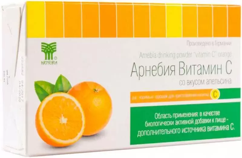 Арнебия Витамин С, порошок растворимый, 5 г, 10 шт, апельсин фото