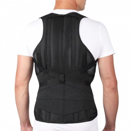 Крейт Корсет ортопедический грудопоясничный, рост 3, р. 3, 1 шт, черный, Б-504 Э 4 ребра жесткости фото