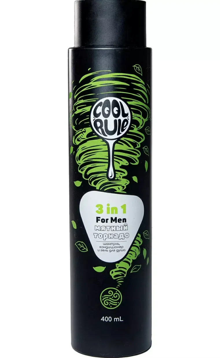 Cool Rule средство 3в1 для мужчин, шампунь-гель, 400 мл, 1 шт, мятный торнадо фото