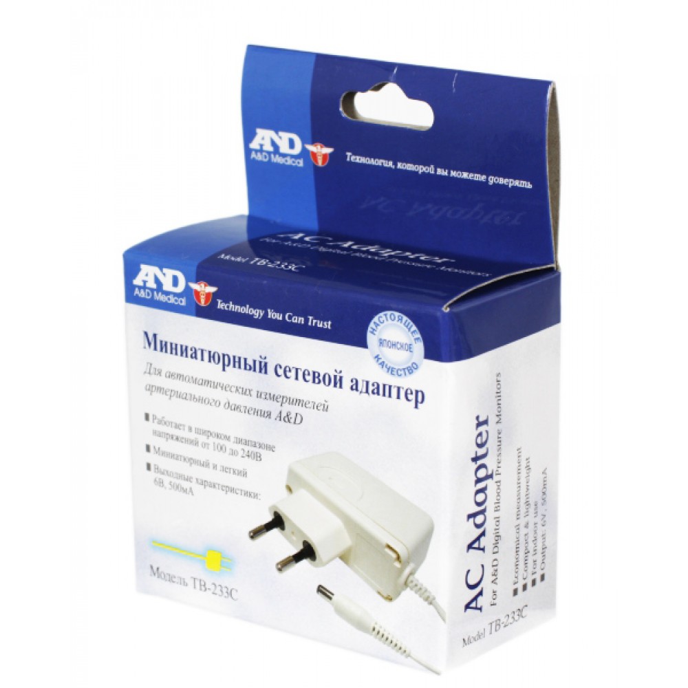 Адаптер AND ТВ-233С миниатюрный для автоматических тонометров, 1 шт. фото
