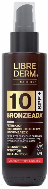 Librederm Bronzeada Масло-блеск активатор загара SPF10, масло, 150 мл, 1 шт. фото