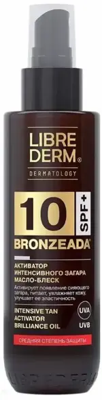 Librederm Bronzeada Масло-блеск активатор загара SPF10, масло, 150 мл, 1 шт. фото