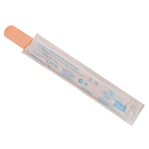 Шпатель медицинский деревянный, 1 шт, стерильный фото