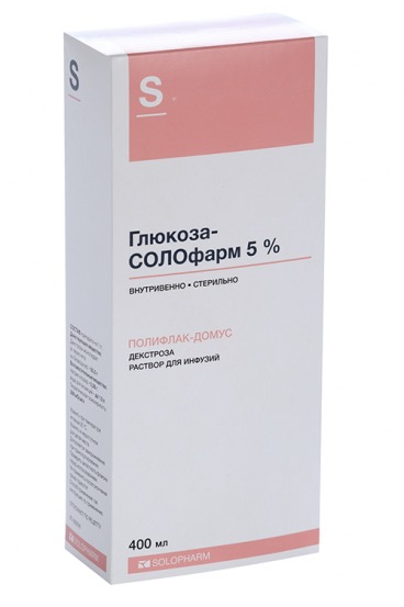 Глюкоза-Солофарм, 5%, раствор для инфузий, 400 мл, 1 шт. фото