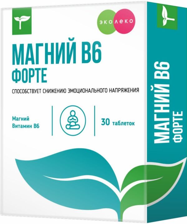Эколеко Магний B6 Форте, таблетки, 30 шт. фото