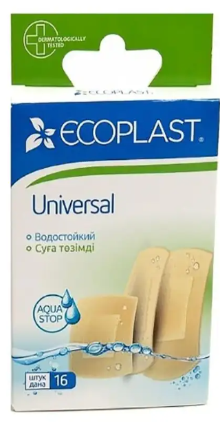 Ecoplast Universal набор, лейкопластырь бактерицидный, 16 шт, телесный, полимерная основа фото