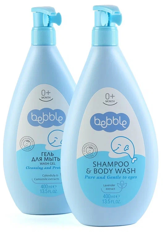 Bebble Набор шампунь для волос и тела 400 мл + гель для мытья 400 мл, шампунь-гель, 1 шт. фото