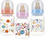 Курносики Бутылочка с латексной соской 0+, 125 мл, 1 шт, цвет в ассортименте, с рисунком, арт. 11146 фото