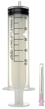 SFM Шприц инъекционный одноразовый 3-х компонентный, 50 мл, шприц в комплекте с иглой, 1 шт, 18G (1.20х40) фото