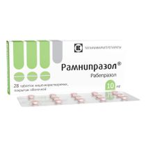 Рамнипразол, 10 мг, таблетки кишечнорастворимые, покрытые пленочной оболочкой, 28 шт. фото
