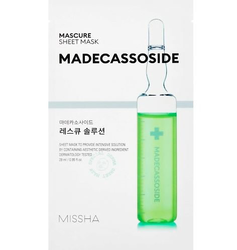 Missha Mascure SOS маска с мадекассосидом для восстановления ослабленной кожи, тканевая маска для лица, 28 мл, 1 шт. фото