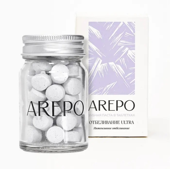 Arepo Whitening Ultra Зубная паста в таблетках, зубная паста, 55 шт. фото